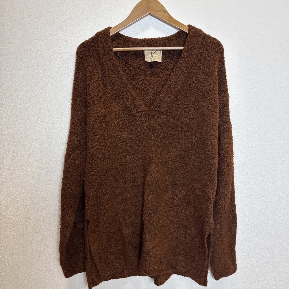 Judith March Brown V Neck Sweater Pullover‎ Women's Size